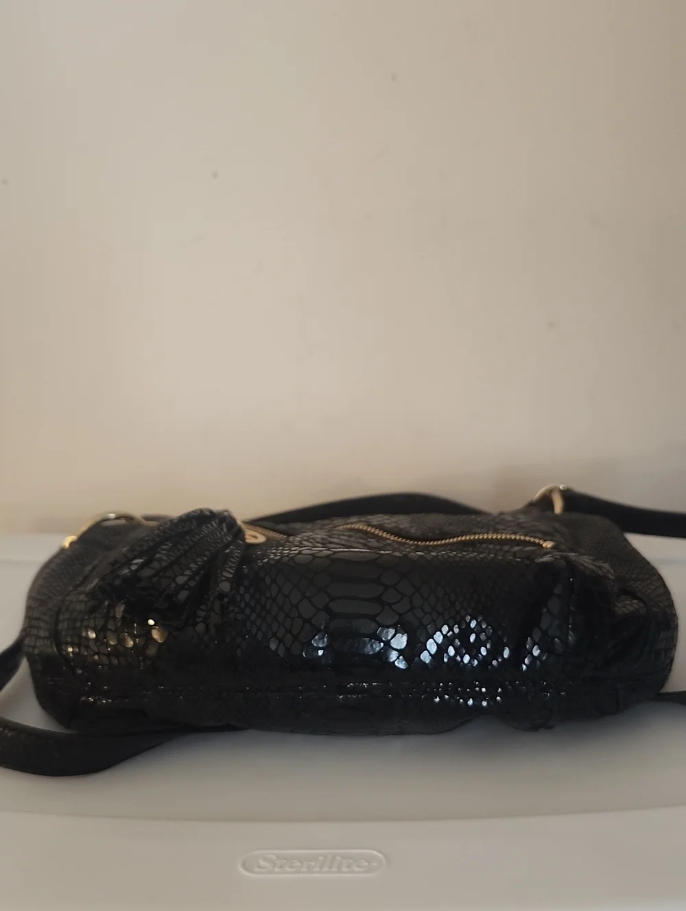 Michael Kors Snake Embossed Convertible Bag w/Free MK Wallet